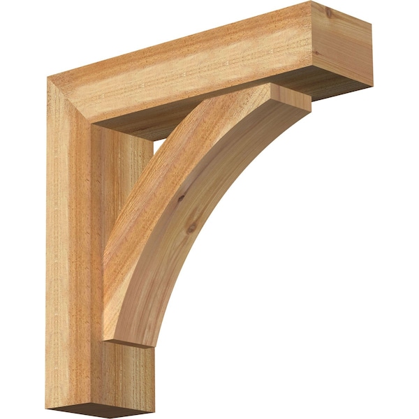 Ekena Millwork Thorton Block Rough Sawn Bracket w/ Offset Brace, Western Red Cedar, 6"W x 22"D x 22"H BKT0604X22X22THR05RWR - main